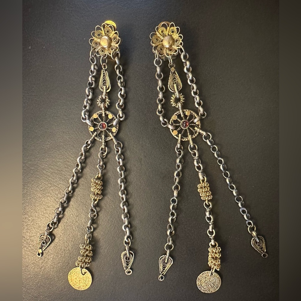 Antique Filigree Earrings For Traditional Clothing #Xhubleta #Balkan